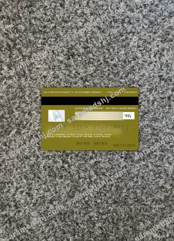 Bhutan T bank visa card photolook back